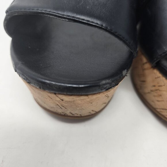 Michael Michael Kors Jilly black cork Platform slide wedge sandals womens size 9 - Picture 10 of 12